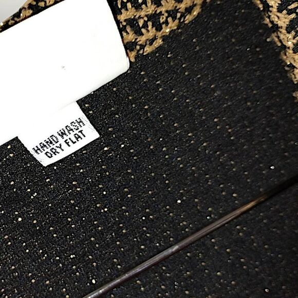 Alfred‎ Dunner Womens Jacket Sz 16 Black Gold Zip Front Tweed Vtg 80s Classicore - Picture 10 of 13